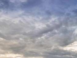 colorful dramatic sky with cloud at sunset Stock Footage