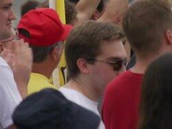 Young protesters at the Audit the IRS rally in DC Stock Footage