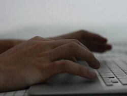Typing On Laptop Keyboard Stock Footage