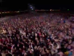 W/S EXT Concert Crowd Festival Night Lights Stock Footage
