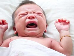 Newborn asian baby cry Stock Footage