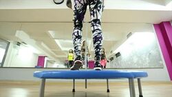 I love mini trampoline Stock Footage