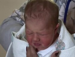 Burping Newborn Baby Stock Footage