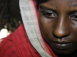 Woman with tattooed face Stock Footage