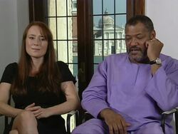 INTERVIEW: Jennifer Ehle and Laurence Fishburne on Steven Soderbergh as a Director at the Contagion Interviews: Venice Film Festival 2011 at Venice . (Footage by WireImage Video/Getty Images Entertainment Video) Stock Footage