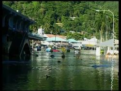 Am vid of flooded street after tsunamis hit Samoas News Clip