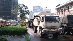 Armed National Guard troops into New Orleans Stock Footage