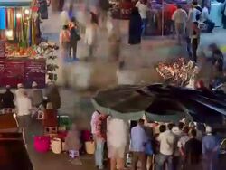 TL HA PAN Jemaa el Fna traders night 2 Stock Footage