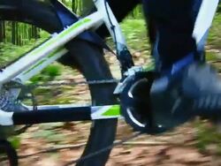 GIMBAL Riding Electric Mountain Bike POV (4K/UHD to HD) Stock Footage