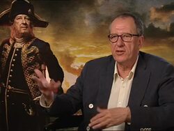 INTERVIEW Geoffrey Rush on the films morphing, Barbossa, 3D, locations, the script and more at the Pirates of the Caribbean - On Stranger Tides junkets at London England. (Footage by WireImage Video/GettyImages) Stock Footage