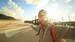 Selfie on Fraser Island Stock Footage