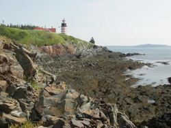 HD video Light house Quoddy Head State Park Maine Stock Footage