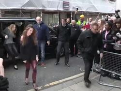 Cheryl Cole, Nadine Coyle, Kimberley Walsh, Sarah Harding, Nicola Roberts at BBC Radio One  Stock Footage