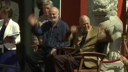 Carl Reiner, Rob Reiner at 2017 TCM Classic Film Festival - Carl Reiner And Rob Reiner Hand And Footprint Ceremony Stock Footage