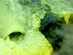 CU One of the craters where the toxic gases are released at Ijen volcano / Ijen, Java, Indonesia Stock Footage