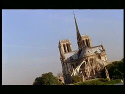 WA Notre Dame Cathedral, Paris, angled Stock Footage