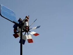 Weather vane rotates in the wind Stock Footage