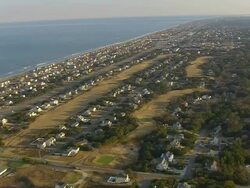WS AERIAL View of Kitty Hawk / North Carolina, United States Stock Footage