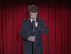 HD: Nervous Stand Up Comedian Stock Footage