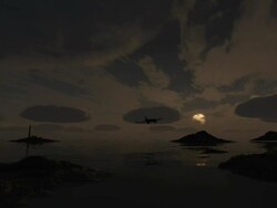 Aircraft passing the sea. Stock Footage