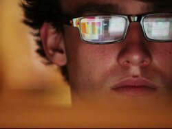 Information Watching computer Stock Footage