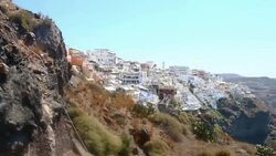HD: Thira town, Santorini, Greece Stock Footage