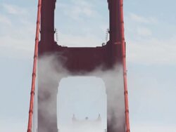 Golden Gate Bridge Tower With Fog Stock Footage