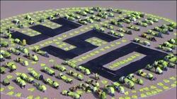 Human scarab seen from space for climate change awareness News Clip