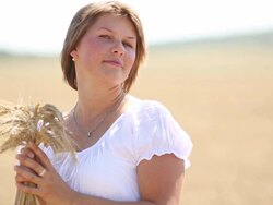 beautiful girl with ears Stock Footage