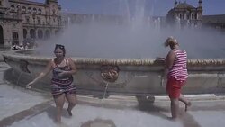 CLEAN : Seville residents find ways to cool off during heat wave News Clip