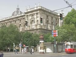 Trams near Natural History Museum Stock Footage