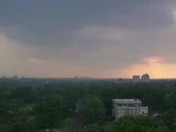 WS View of City surrounded by tree at Sun Set / St Louis, Missouri, United States Stock Footage