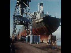 SYND 31-1-74 CONSTRUCTION OF MILLION TON TANKER IN SCOTLAND Instructional Video