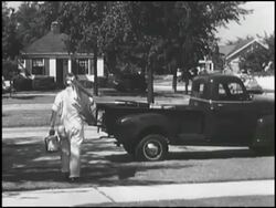 Montage: 1952 Chevrolet work vehicles Stock Footage