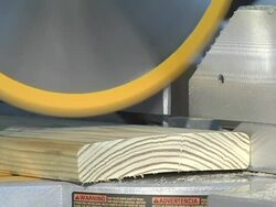 Close Up Of Miter Saw Cutting Wood Stock Footage