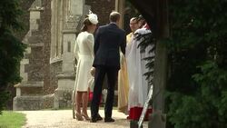 Prince William and Duchess of Cambridge Outside Church News Clip