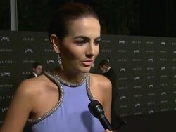 INTERIVEW - Camilla Belle at 2014 LACMA Art+Film Gala Honoring Barbara Kruger And Quentin Tarantino Presented By Gucci Stock Footage