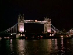 WA View across River Thames to Tower bridge at night, London Stock Footage