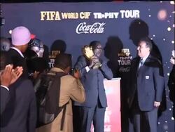 Dozens gather to catch a glimpse of World Cup Trophy News Clip