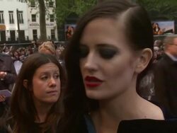 INTERVIEW: Eva Green on who the best kisser between Johnny Depp and Daniel Craig, Tim Burton's style and being a fan, watching the original series at Dark Shadows: European Premiere at Empire Leicester Square on May 9, 2012 in London, England. Stock Footage