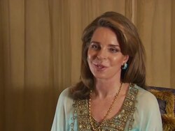 HM Queen Noor al Hussein of Jordan Interview: Dubai International Film Festival 2009 Stock Footage