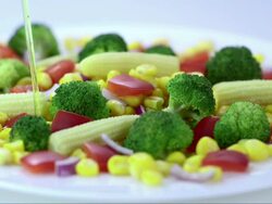 Seasoning The Vegetables (Super Slow Motion) Stock Footage