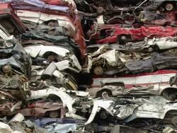 MS TU Mountain of cars / Tacoma, Washington, United States Stock Footage