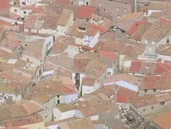 MS AERIAL Shot of Marseillan village / Languedoc Roussillon, France Stock Footage