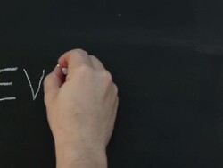 Writing &quot;Evolution&quot; on Blackboard - HD &amp; PAL Stock Footage
