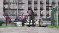 A rebel rocket attack brought down a Ukrainian military helicopter ferrying out troops, including a general, on the outskirts of Slovyansk, killing at least 12 people onboard.  The incident highlights the dangers of unfolding guerrilla warfare. (May 29) News Clip