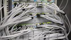 Computer Network Switch With Blinking Lights Close-up (UHD) Stock Footage