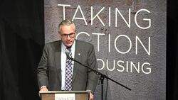 Toronto Affordable Housing Summit 2016: Chris Ballard, Ontario Minister of Housing Minister Responsible for the Poverty Reduction Strategy Stock Footage