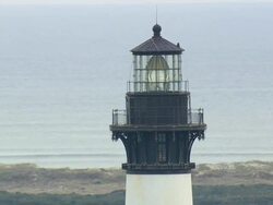 CU AERIAL View of Bodie Island and Lighthouse / North Carolina, United States Stock Footage