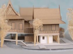 side view : thai house style model Stock Footage